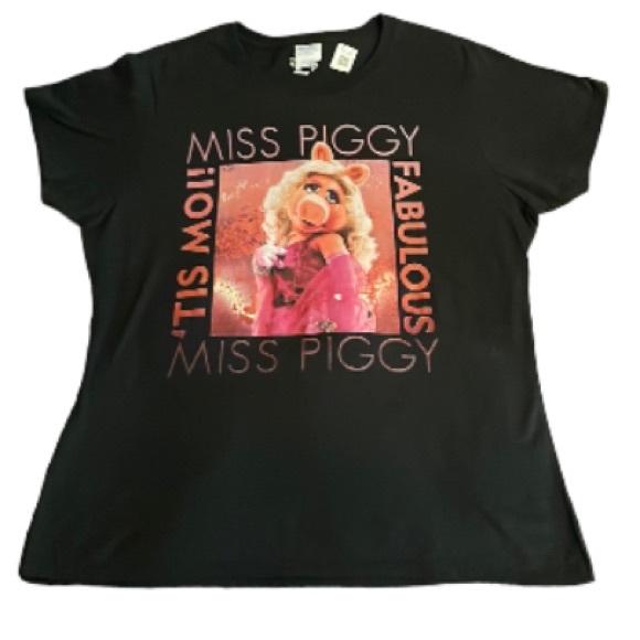 Disney Miss Piggy Fabulous Black T-Shirt Size X-Large - Picture 3 of 13